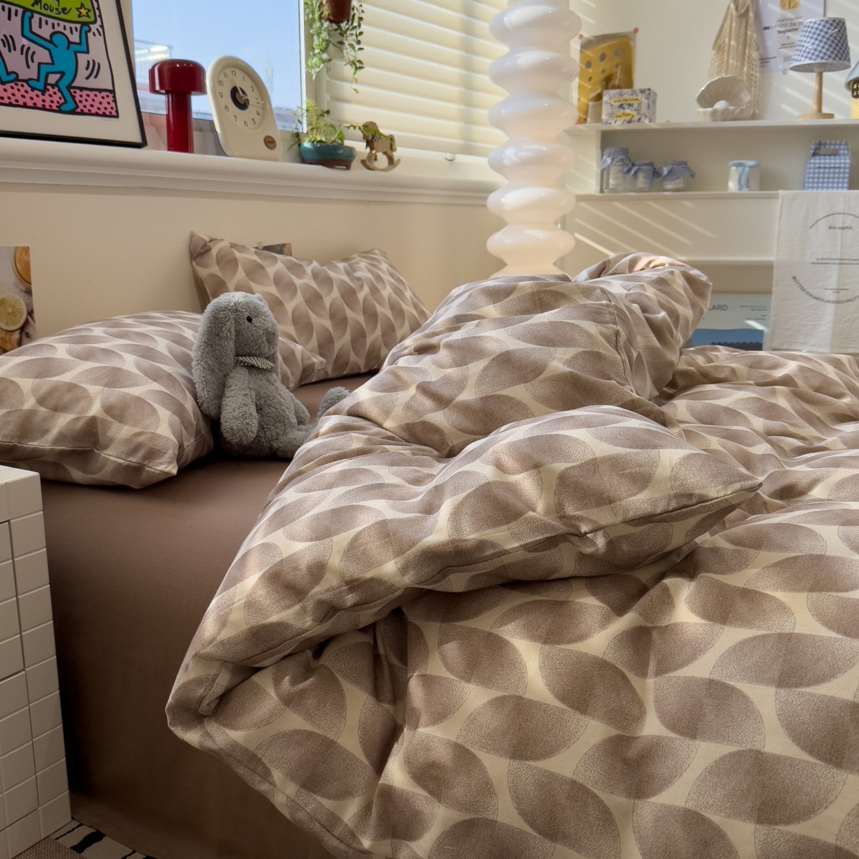 91家纺网 家纺一手货源 找家纺 珺柔家纺 2026新款亲肤舒适棉麻印花四件套 米乐