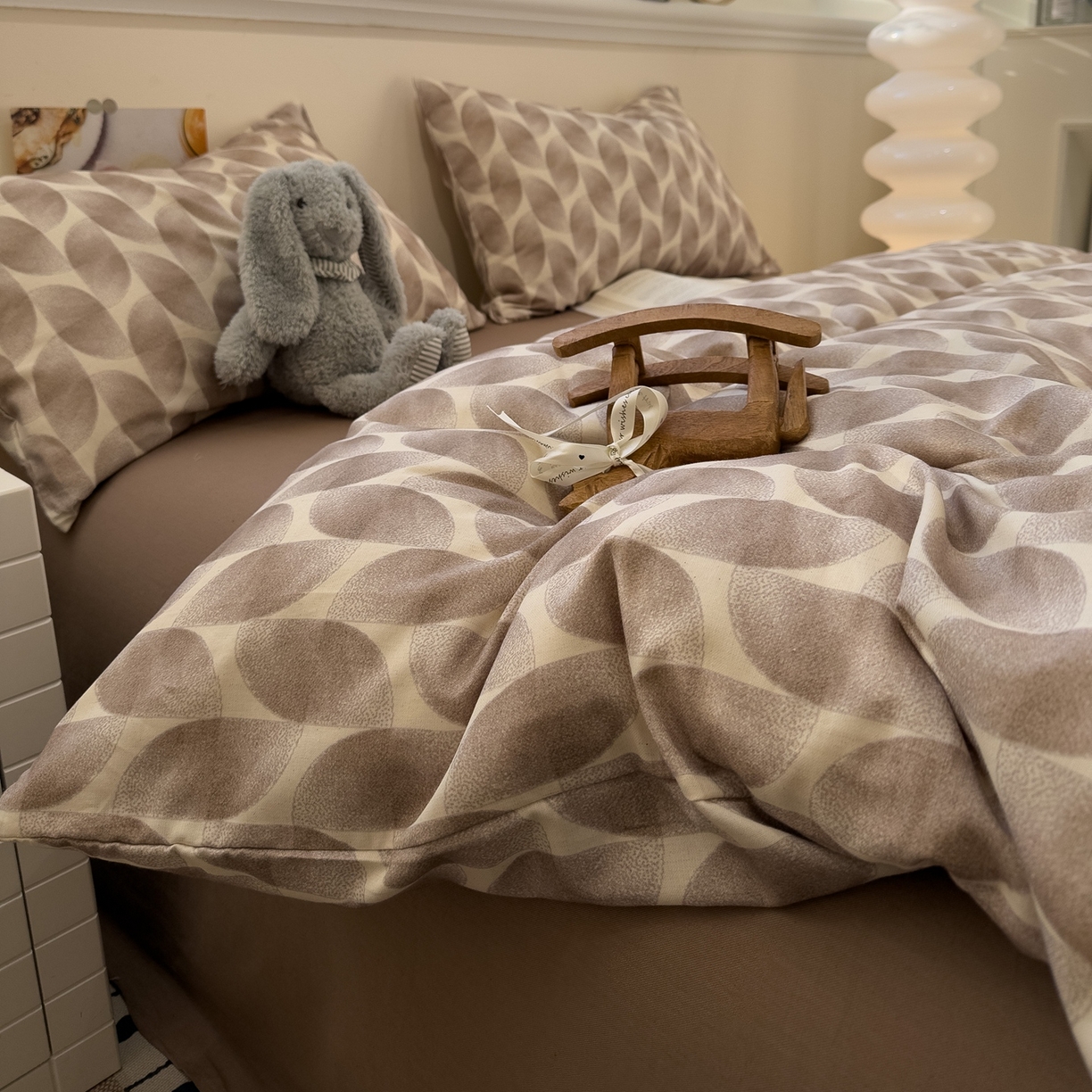 91家纺网 家纺一手货源 找家纺 珺柔家纺 2026新款亲肤舒适棉麻印花四件套 米乐