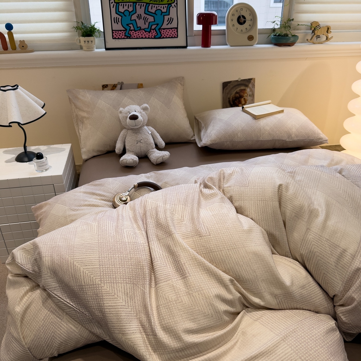 91家纺网 家纺一手货源 找家纺 珺柔家纺 2026新款亲肤舒适棉麻印花四件套 时光