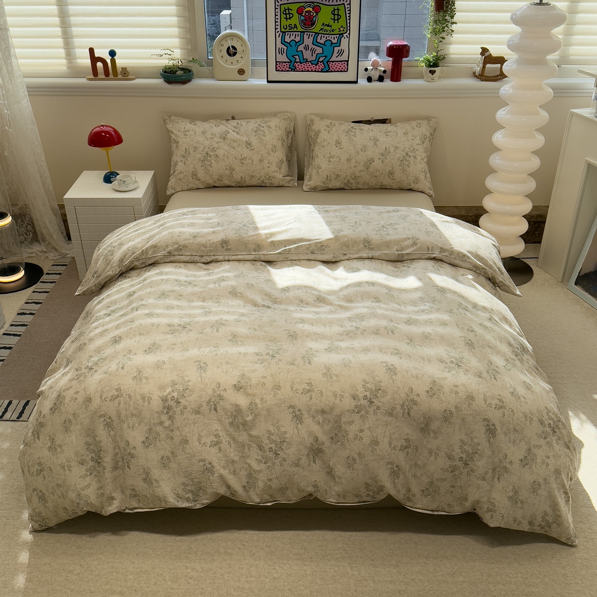 珺柔家纺 2026新款亲肤舒适棉麻印花四件套 仙草