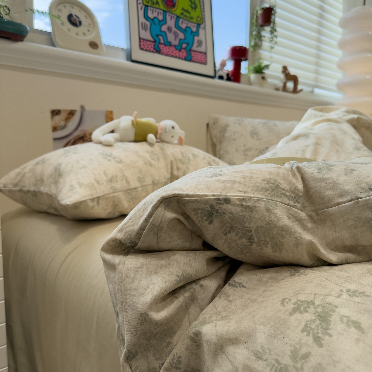 91家纺网 家纺一手货源 找家纺 珺柔家纺 2026新款亲肤舒适棉麻印花四件套 仙草