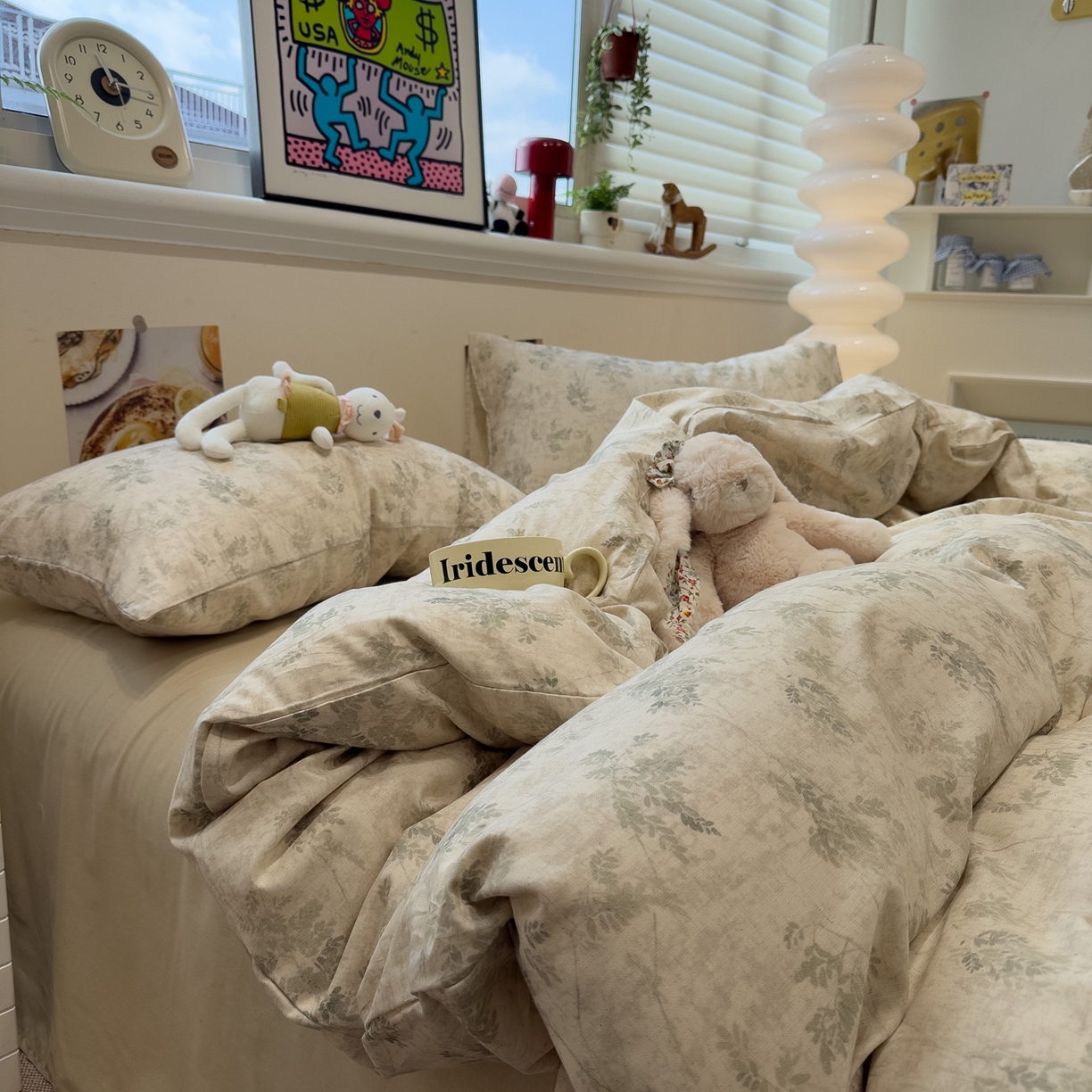 91家纺网 家纺一手货源 找家纺 珺柔家纺 2026新款亲肤舒适棉麻印花四件套 仙草