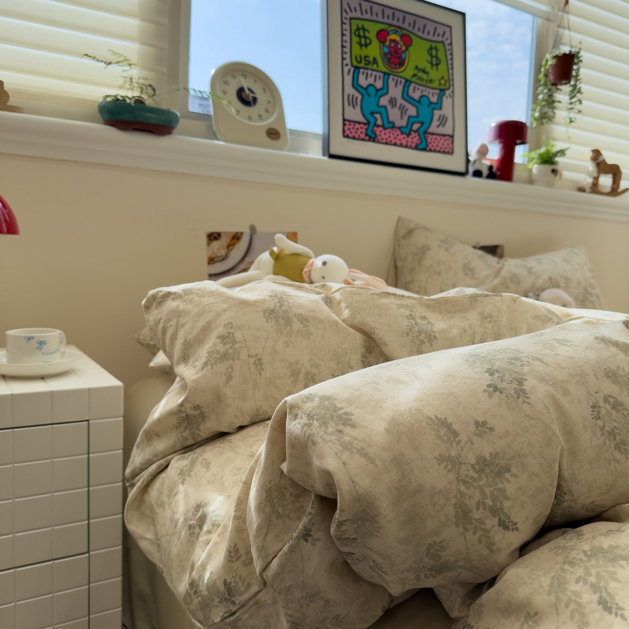 91家纺网 家纺一手货源 找家纺 珺柔家纺 2026新款亲肤舒适棉麻印花四件套 仙草