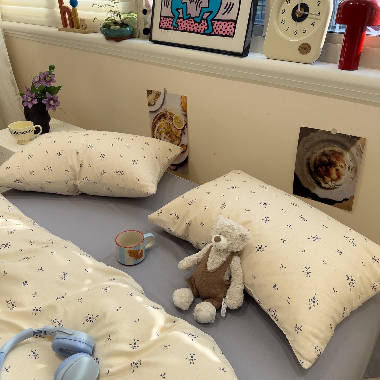 91家纺网 家纺一手货源 找家纺 珺柔家纺 2026新款亲肤舒适棉麻印花四件套 小确幸