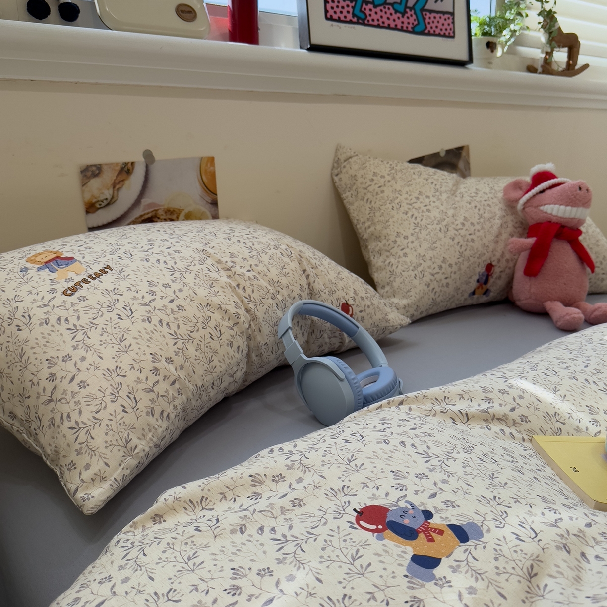 91家纺网 家纺一手货源 找家纺 珺柔家纺 2026新款亲肤舒适棉麻印花四件套 小狮子