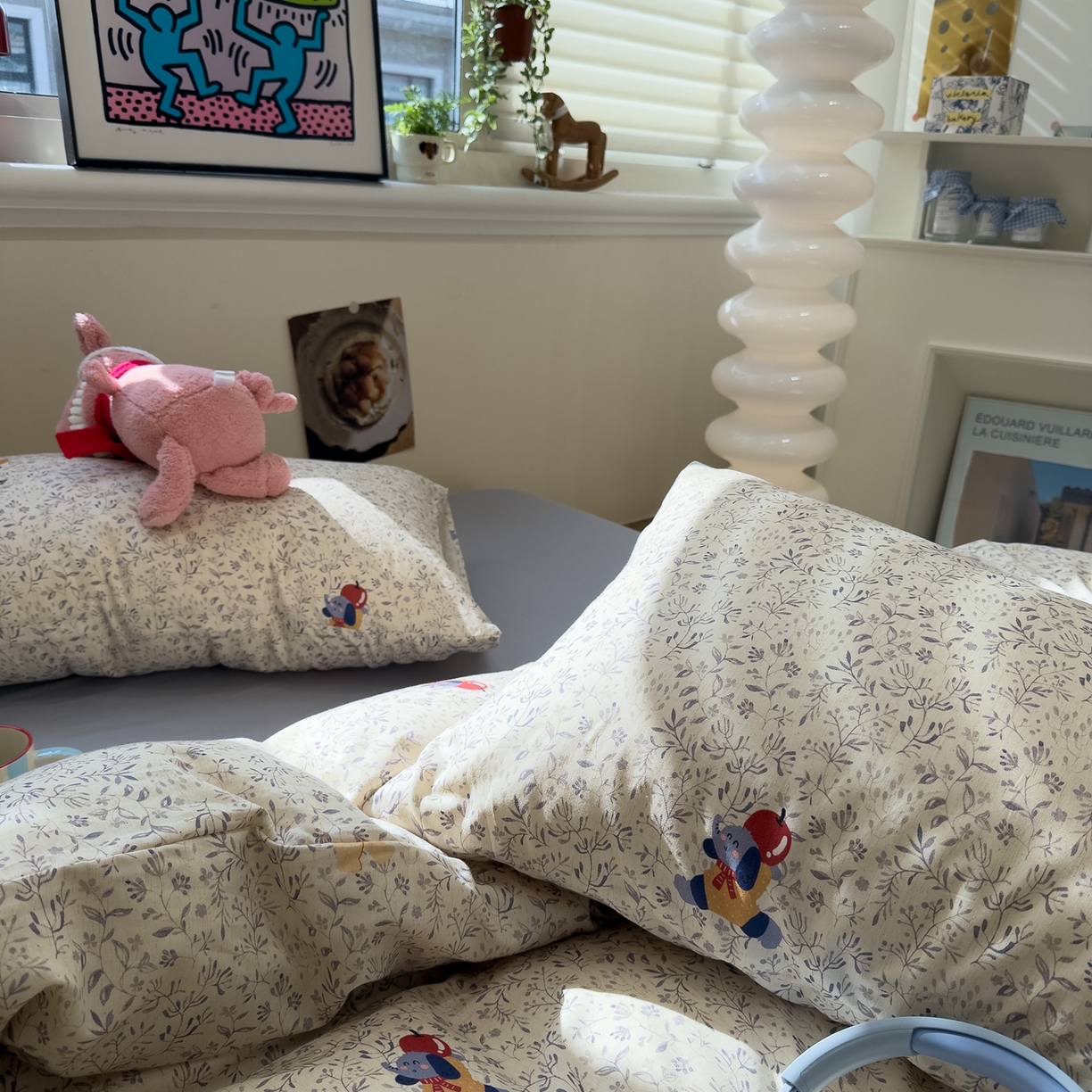 91家纺网 家纺一手货源 找家纺 珺柔家纺 2026新款亲肤舒适棉麻印花四件套 小狮子