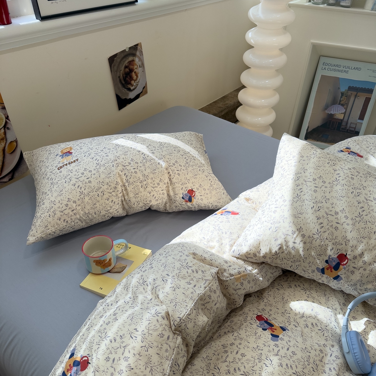 91家纺网 家纺一手货源 找家纺 珺柔家纺 2026新款亲肤舒适棉麻印花四件套 小狮子