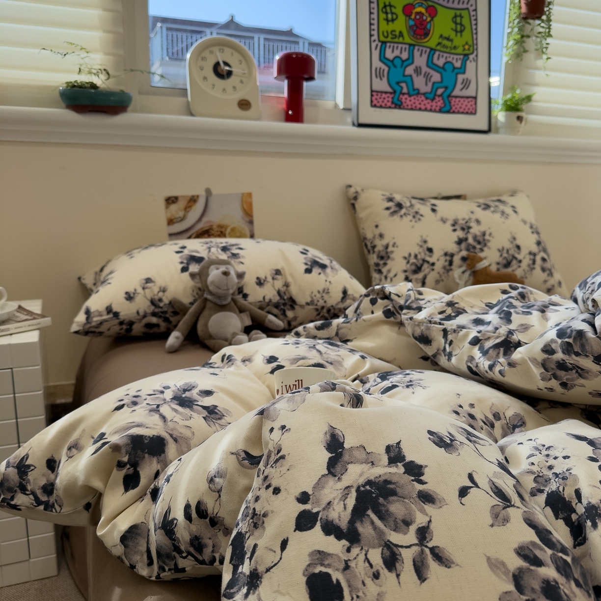 91家纺网 家纺一手货源 找家纺 珺柔家纺 2026新款亲肤舒适棉麻印花四件套 叶语