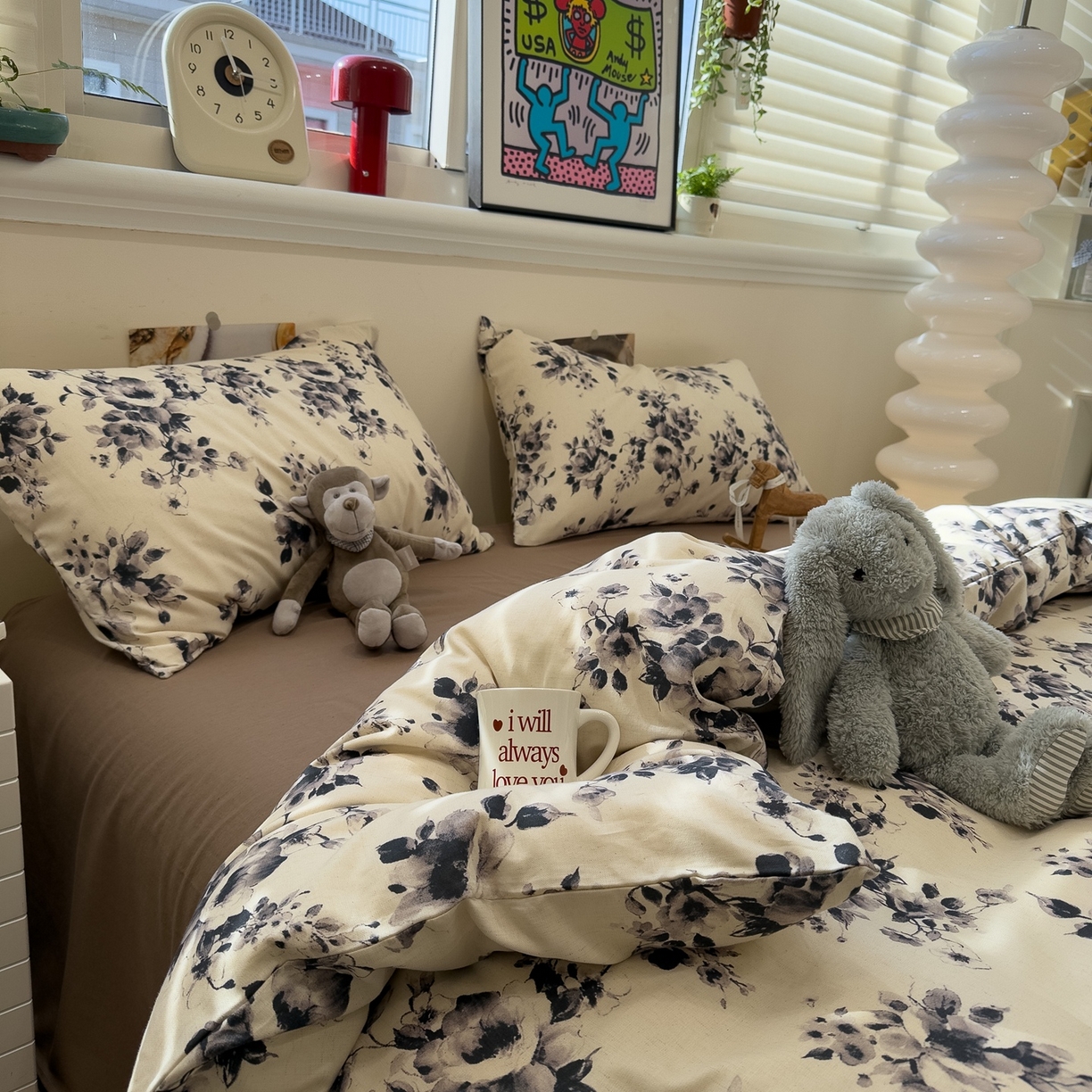 91家纺网 家纺一手货源 找家纺 珺柔家纺 2026新款亲肤舒适棉麻印花四件套 叶语