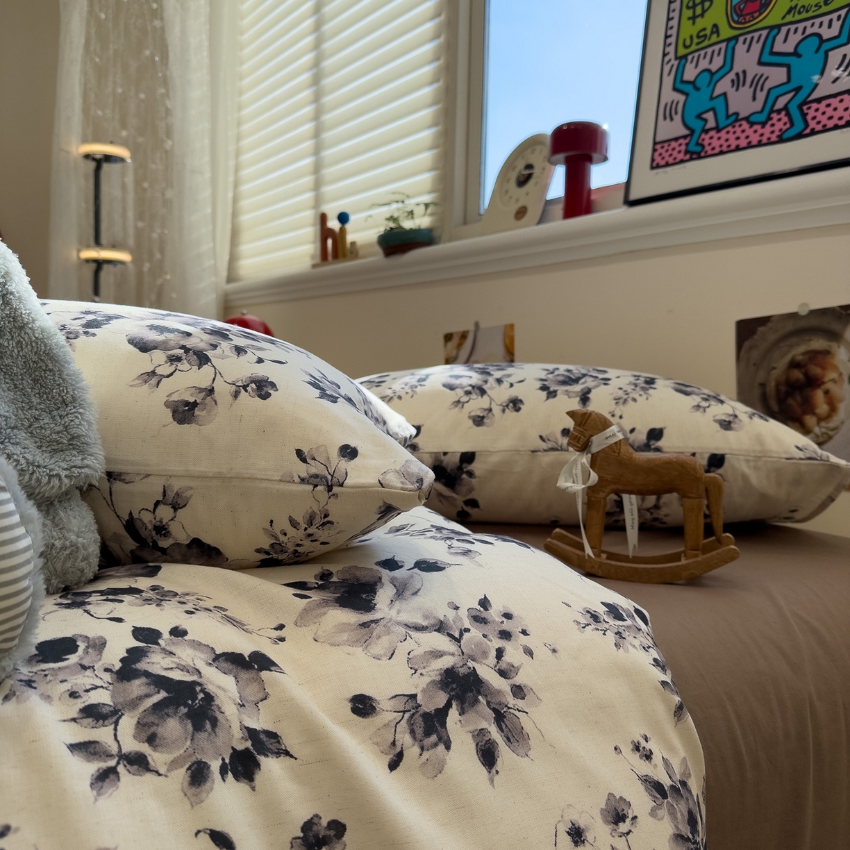 91家纺网 家纺一手货源 找家纺 珺柔家纺 2026新款亲肤舒适棉麻印花四件套 叶语