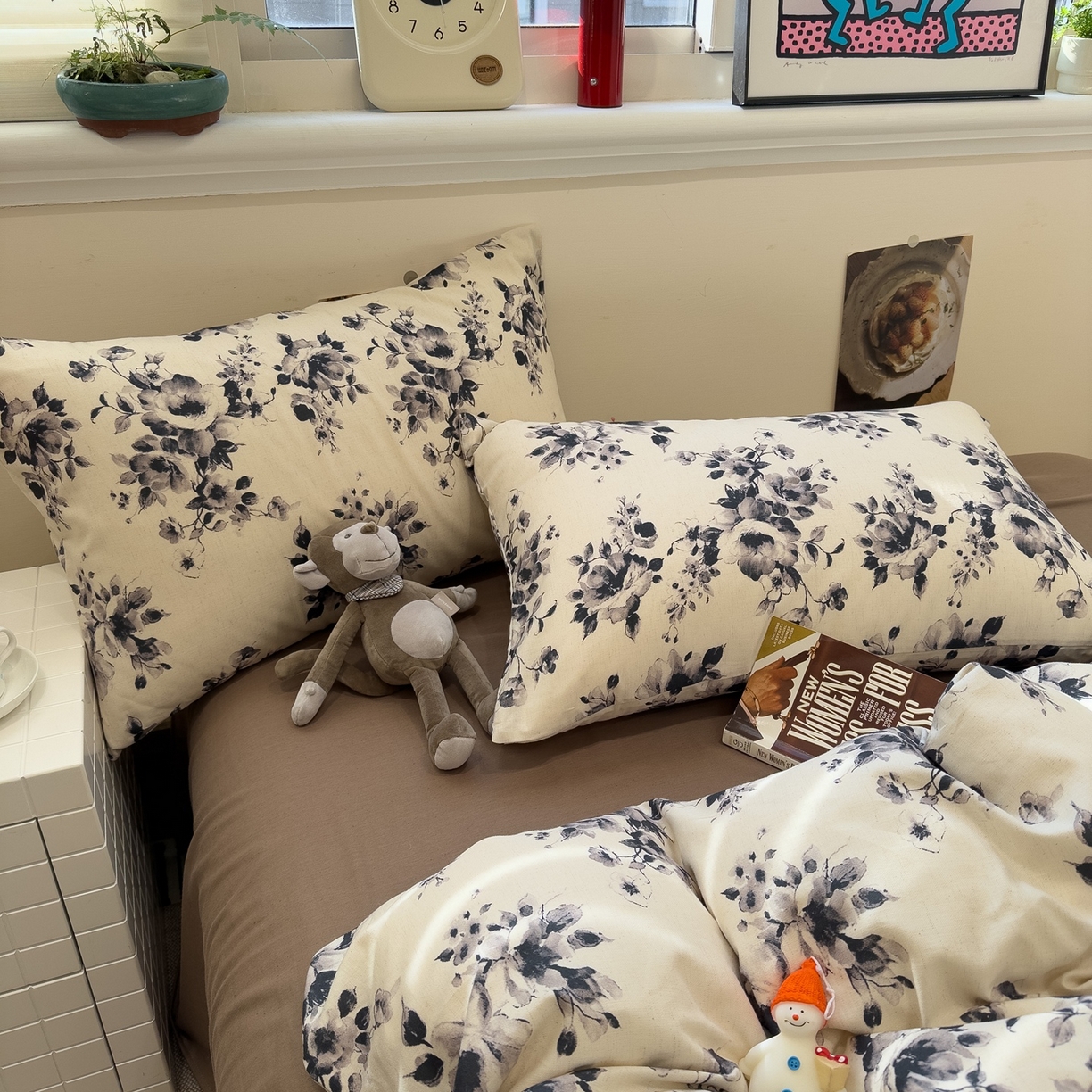 91家纺网 家纺一手货源 找家纺 珺柔家纺 2026新款亲肤舒适棉麻印花四件套 叶语