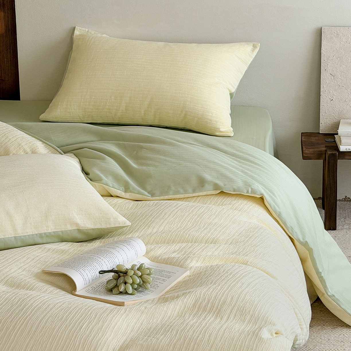 91家纺网 家纺一手货源 找家纺 （总）静家居-简约原创家纺 2026新款奶油叱咤风60s全棉纯棉厚织提花四件套轻屿