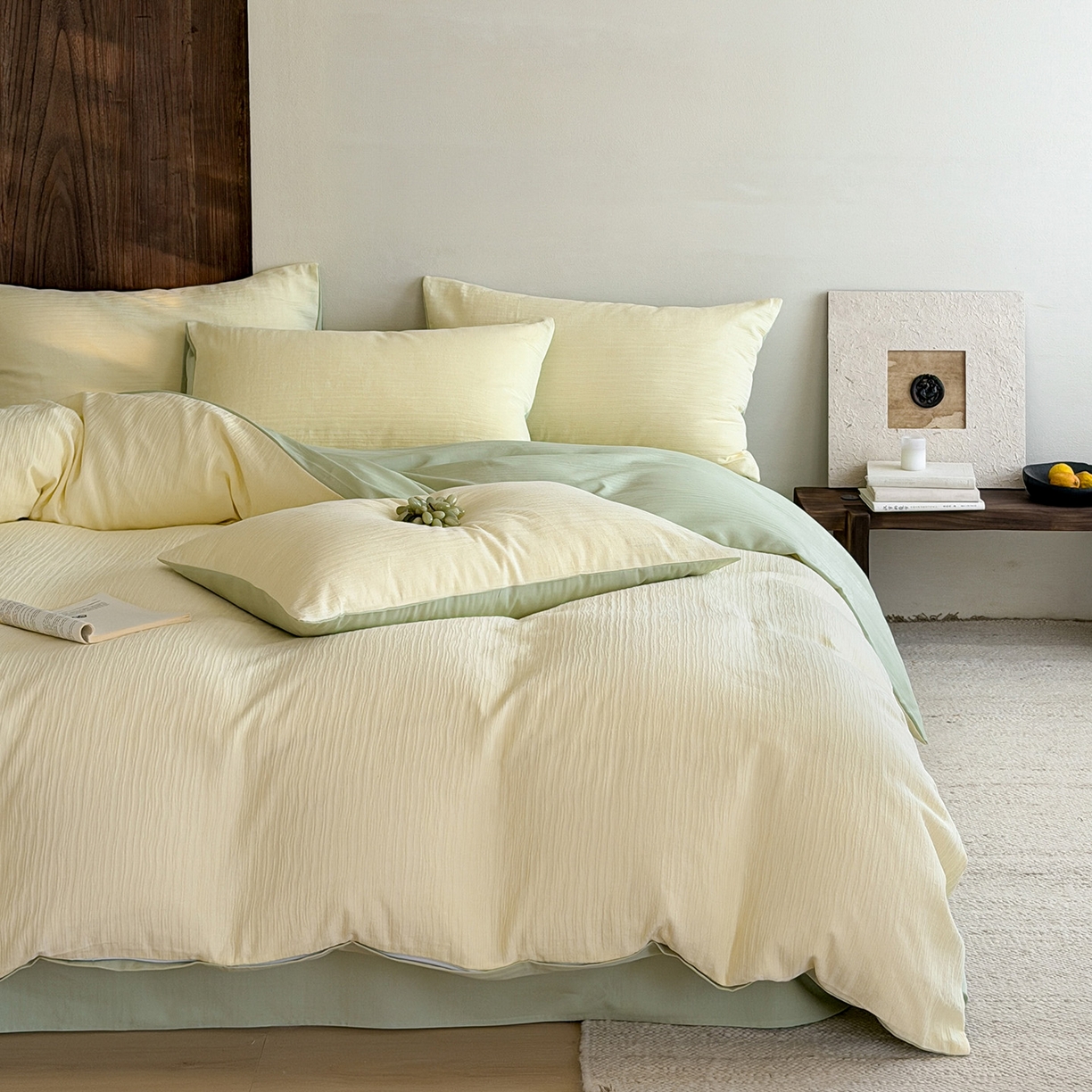 91家纺网 家纺一手货源 找家纺 （总）静家居-简约原创家纺 2026新款奶油叱咤风60s全棉纯棉厚织提花四件套轻屿