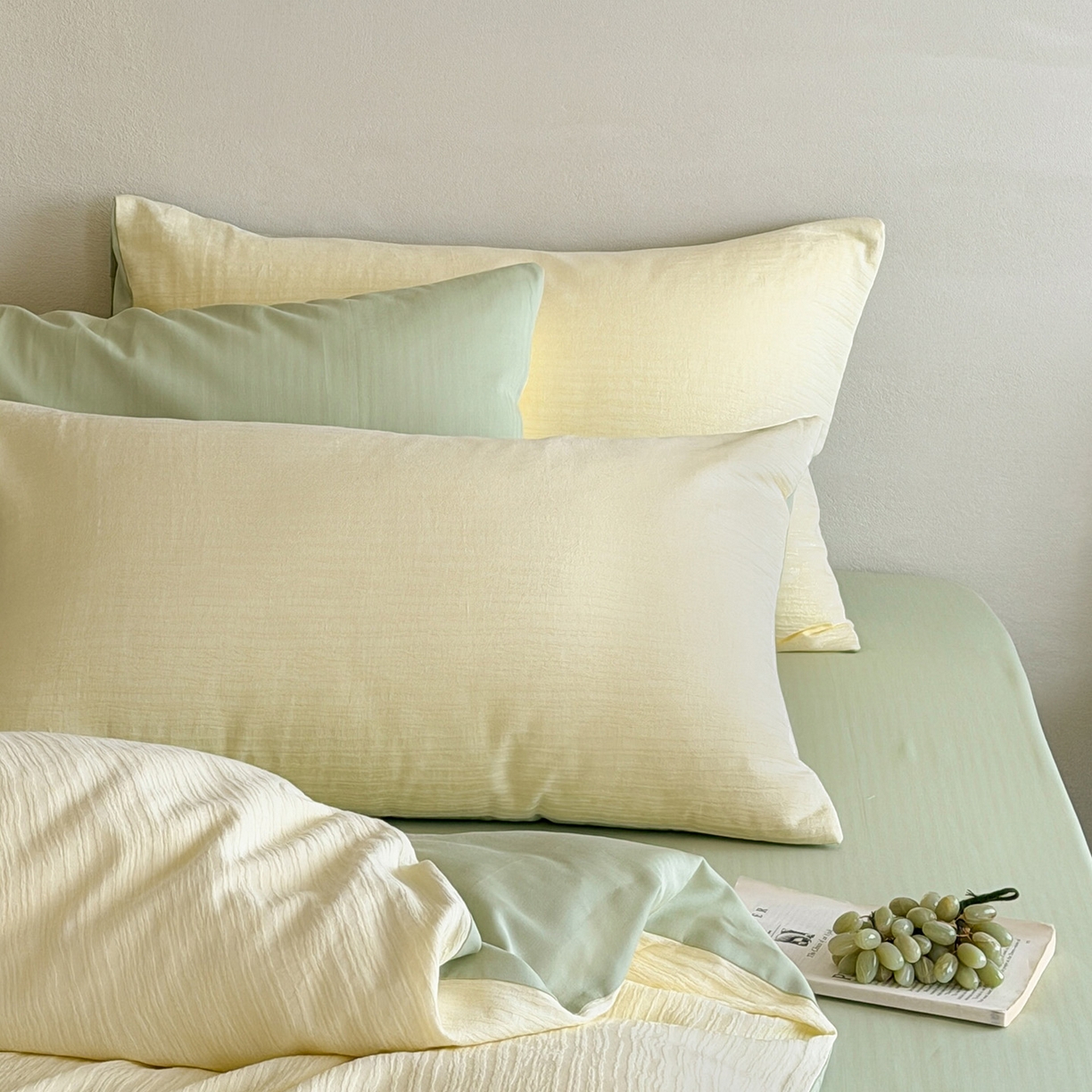 91家纺网 家纺一手货源 找家纺 （总）静家居-简约原创家纺 2026新款奶油叱咤风60s全棉纯棉厚织提花四件套轻屿