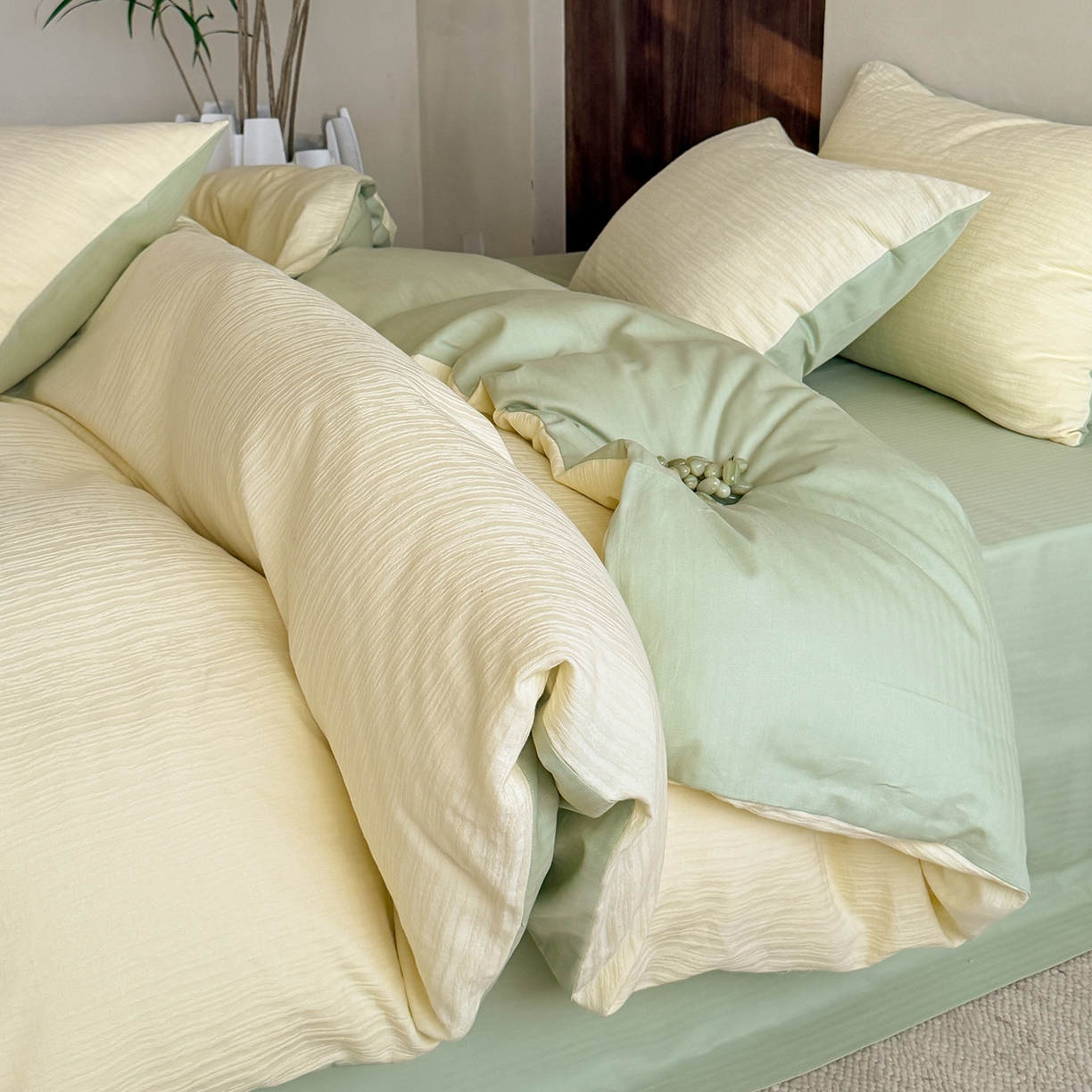 91家纺网 家纺一手货源 找家纺 （总）静家居-简约原创家纺 2026新款奶油叱咤风60s全棉纯棉厚织提花四件套轻屿