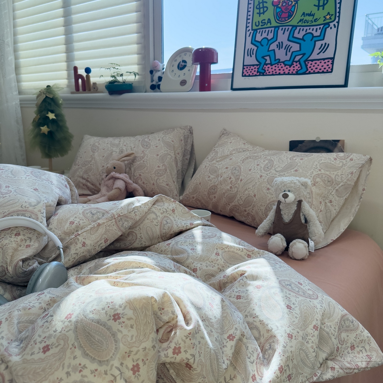 91家纺网 家纺一手货源 找家纺 珺柔家纺 2026新款亲肤舒适棉麻印花四件套 叶之舞