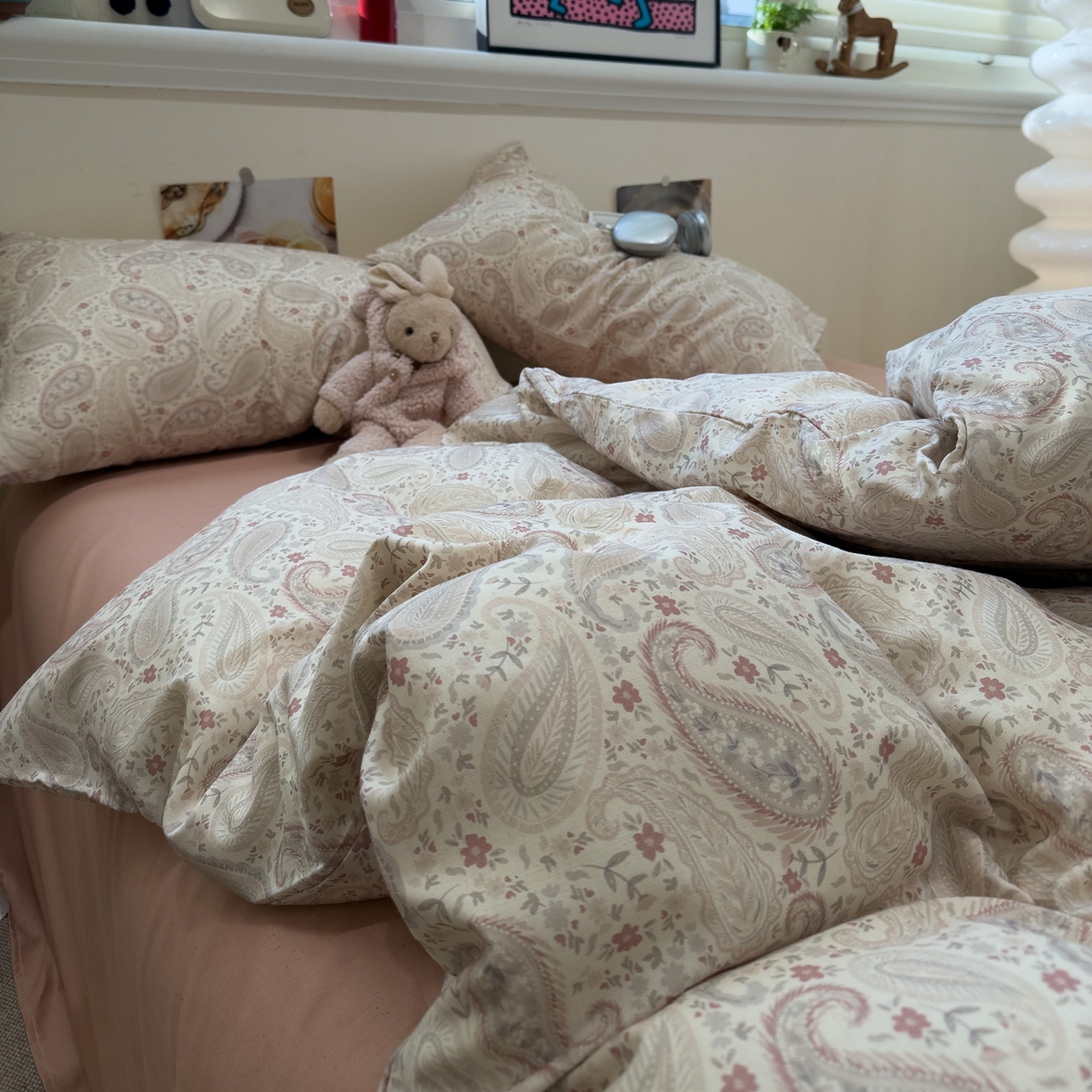 91家纺网 家纺一手货源 找家纺 珺柔家纺 2026新款亲肤舒适棉麻印花四件套 叶之舞