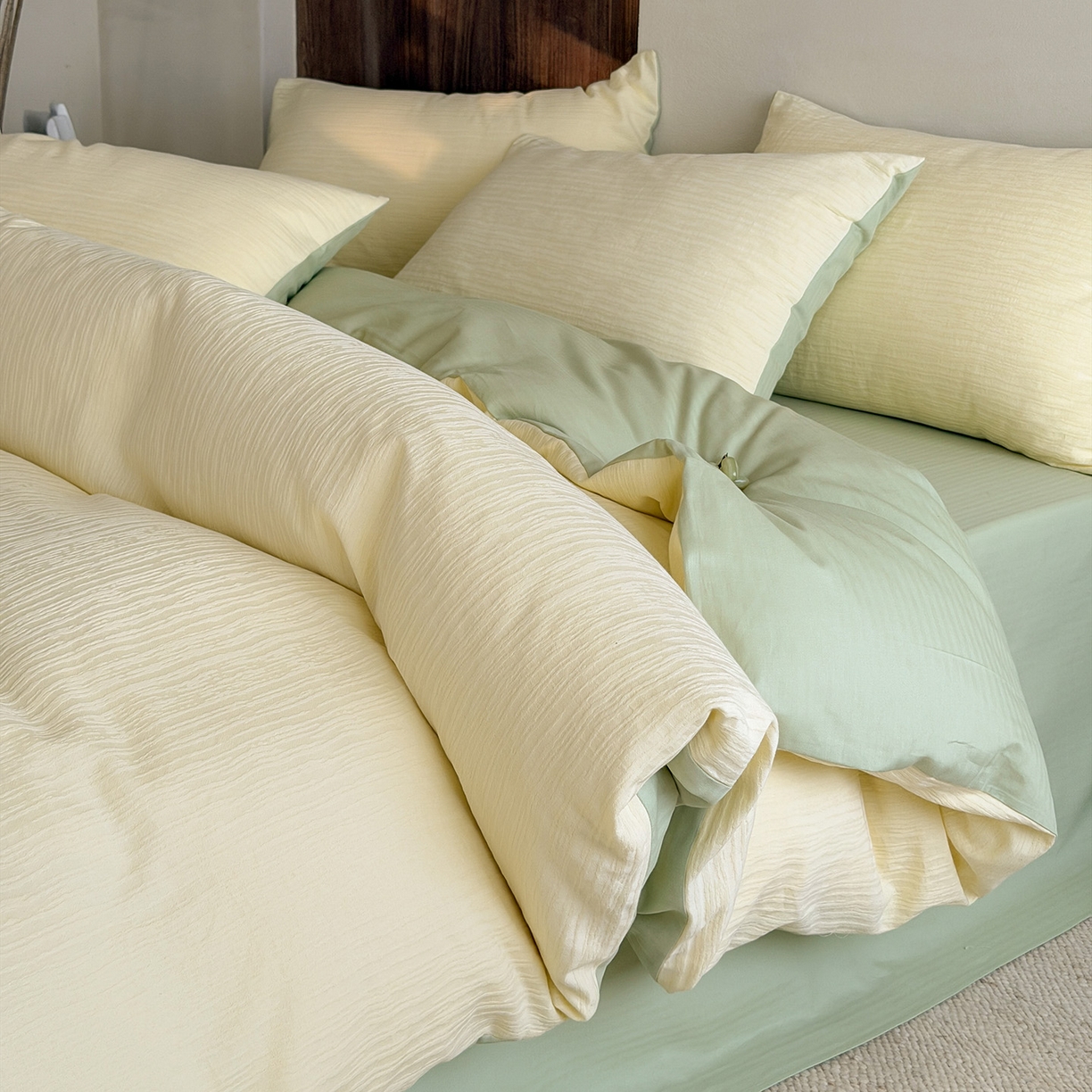 91家纺网 家纺一手货源 找家纺 静家居-简约原创家纺 2026新款奶油叱咤风60s全棉纯棉厚织提花四件套轻屿 轻屿-春野