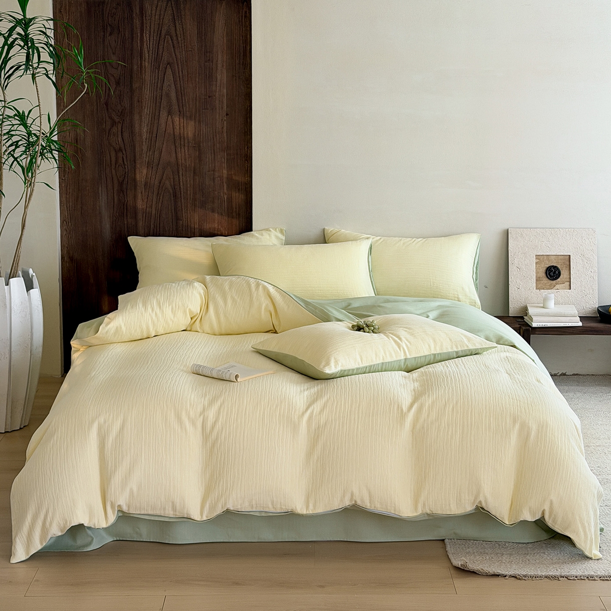 91家纺网 家纺一手货源 找家纺 静家居-简约原创家纺 2026新款奶油叱咤风60s全棉纯棉厚织提花四件套轻屿 轻屿-春野