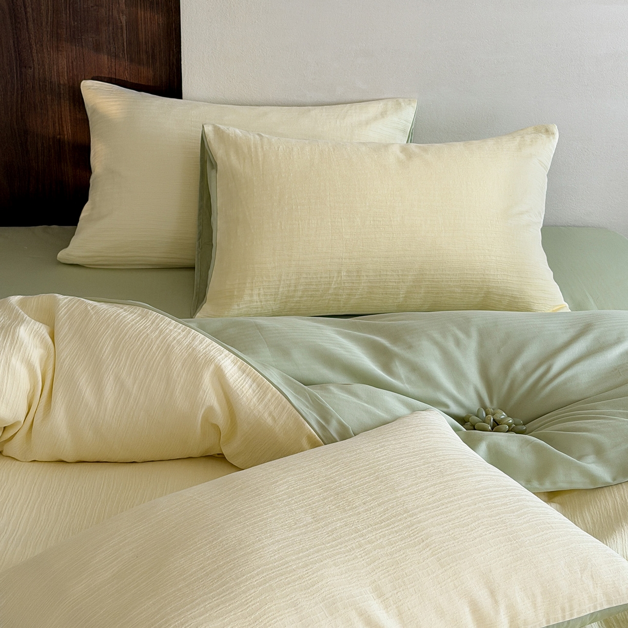 91家纺网 家纺一手货源 找家纺 静家居-简约原创家纺 2026新款奶油叱咤风60s全棉纯棉厚织提花四件套轻屿 轻屿-春野