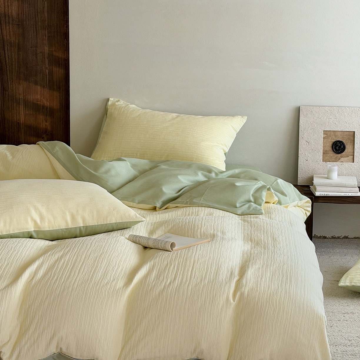 91家纺网 家纺一手货源 找家纺 静家居-简约原创家纺 2026新款奶油叱咤风60s全棉纯棉厚织提花四件套轻屿 轻屿-春野