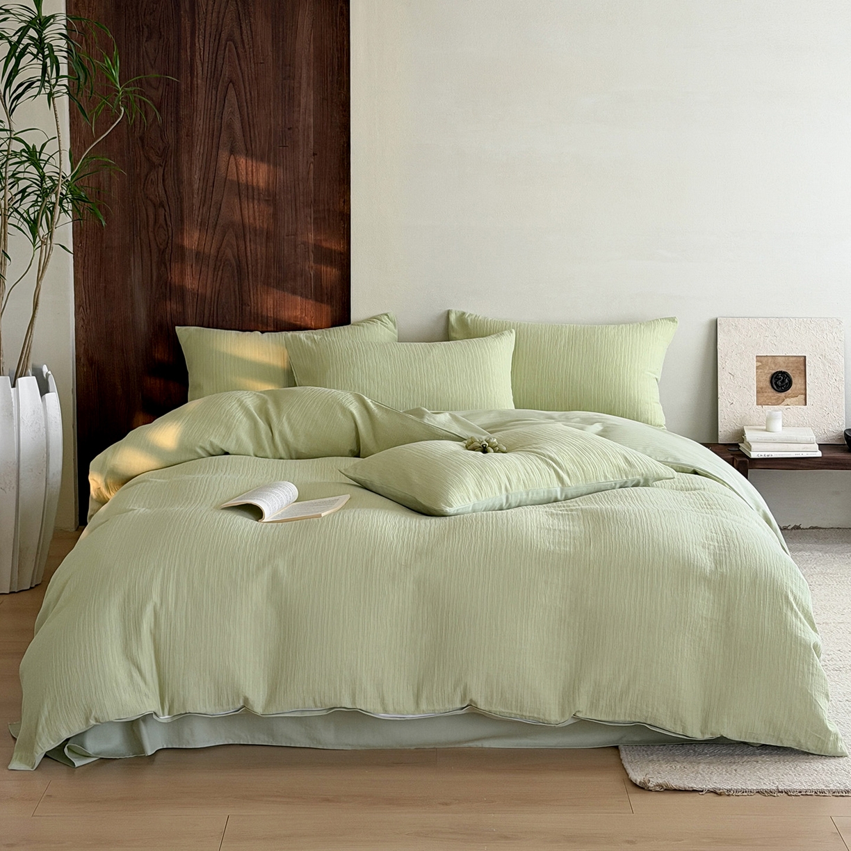 91家纺网 家纺一手货源 找家纺 静家居-简约原创家纺 2026新款奶油叱咤风60s全棉纯棉厚织提花四件套轻屿 轻屿-青萝