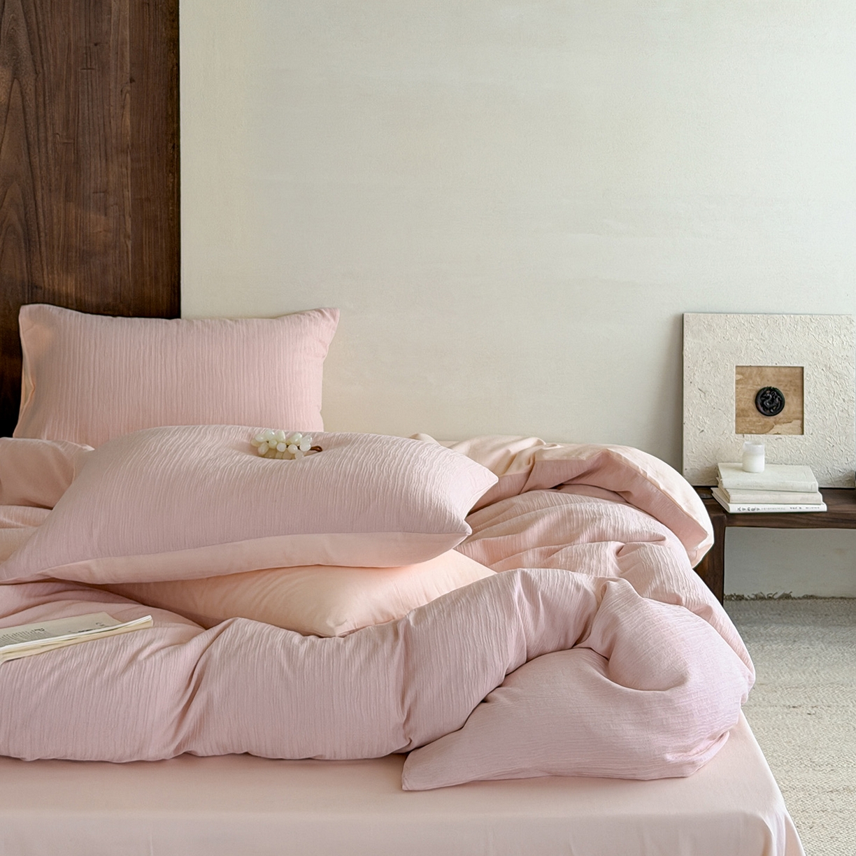 91家纺网 家纺一手货源 找家纺 静家居-简约原创家纺 2026新款奶油叱咤风60s全棉纯棉厚织提花四件套轻屿 轻屿-柔樱