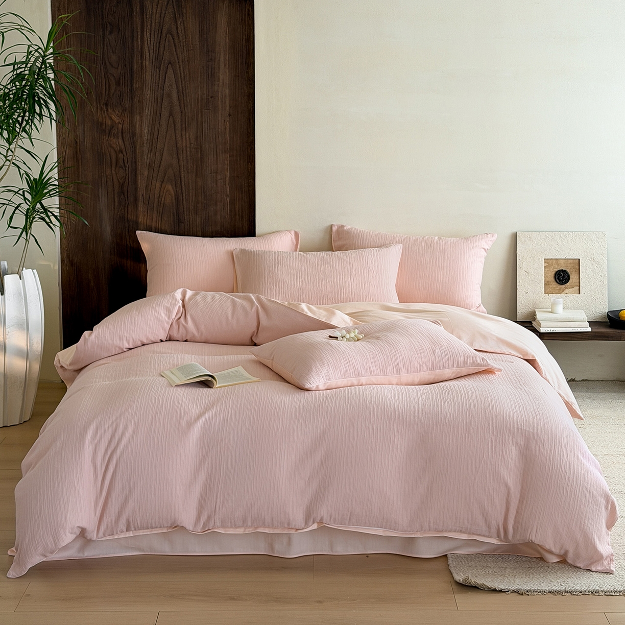 91家纺网 家纺一手货源 找家纺 静家居-简约原创家纺 2026新款奶油叱咤风60s全棉纯棉厚织提花四件套轻屿 轻屿-柔樱