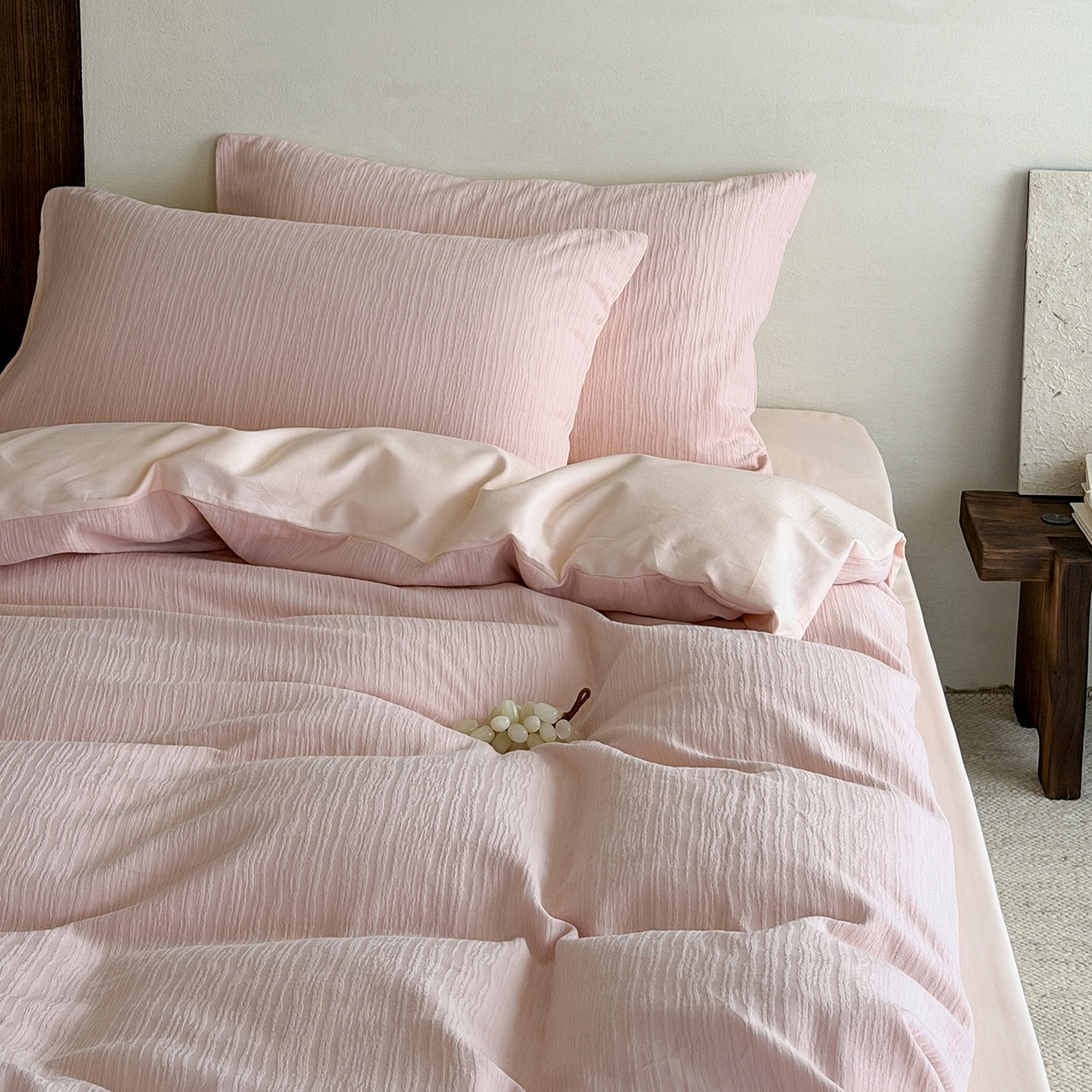 91家纺网 家纺一手货源 找家纺 静家居-简约原创家纺 2026新款奶油叱咤风60s全棉纯棉厚织提花四件套轻屿 轻屿-柔樱