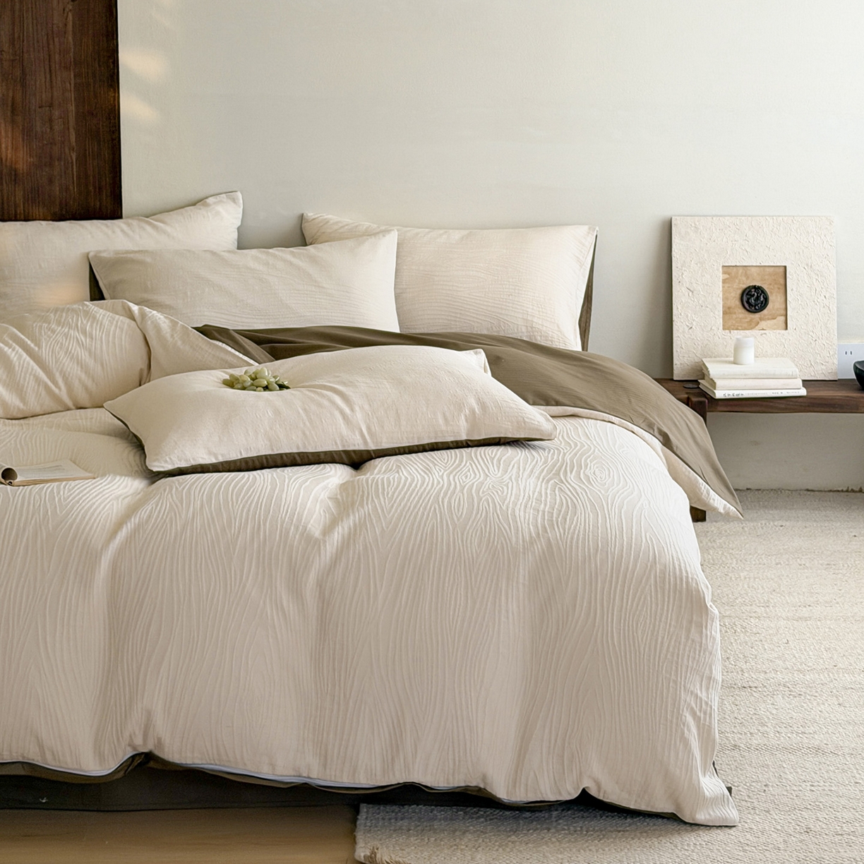 91家纺网 家纺一手货源 找家纺 静家居-简约原创家纺 2026新款奶油叱咤风60s全棉纯棉厚织提花四件套轻屿 轻屿-素珀