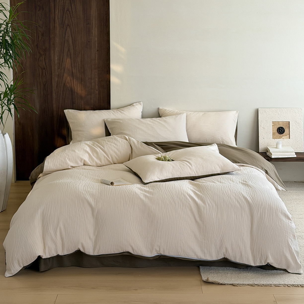 91家纺网 家纺一手货源 找家纺 静家居-简约原创家纺 2026新款奶油叱咤风60s全棉纯棉厚织提花四件套轻屿 轻屿-素珀