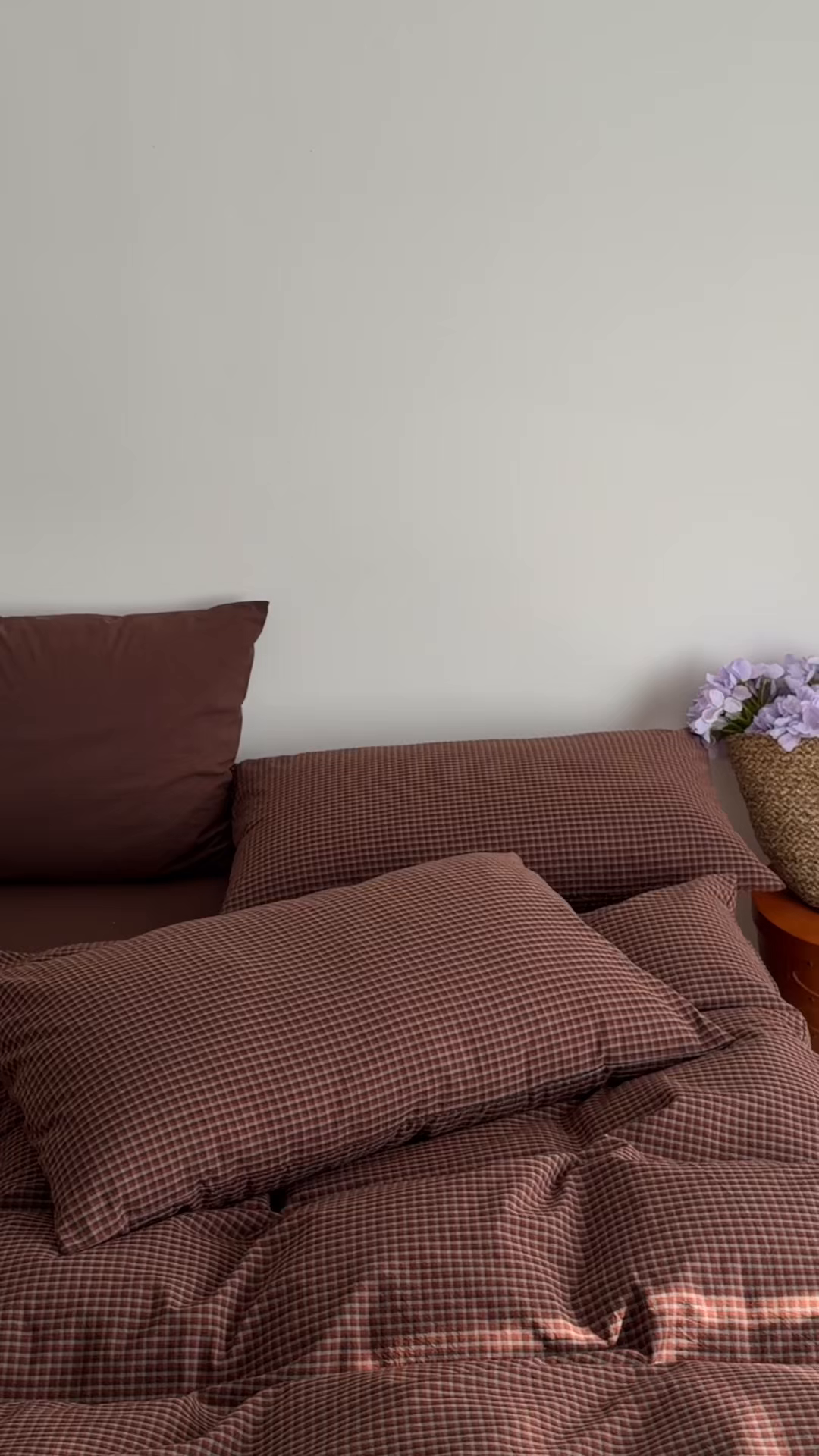 91家纺网 家纺一手货源 找家纺 十里居 2026新款lns博主风全棉纯棉色织水洗棉四件套 焦糖红格