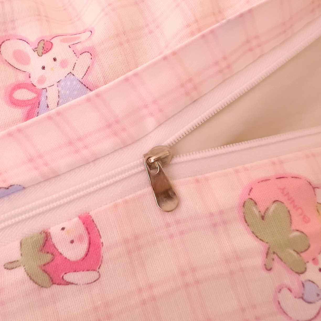 91家纺网 家纺一手货源 找家纺 DoDo 兜兜 2026新款全棉纯棉小温暖双层纱四件套【可定做尺寸】格子兔