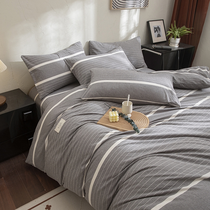 91家纺网 家纺一手货源 找家纺 总栩裕纺织 2026全棉色织水洗四件套全棉纯棉被套学生宿舍学生三件套