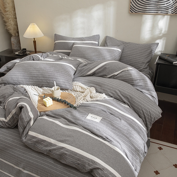 91家纺网 家纺一手货源 找家纺 总栩裕纺织 2026全棉色织水洗四件套全棉纯棉被套学生宿舍学生三件套