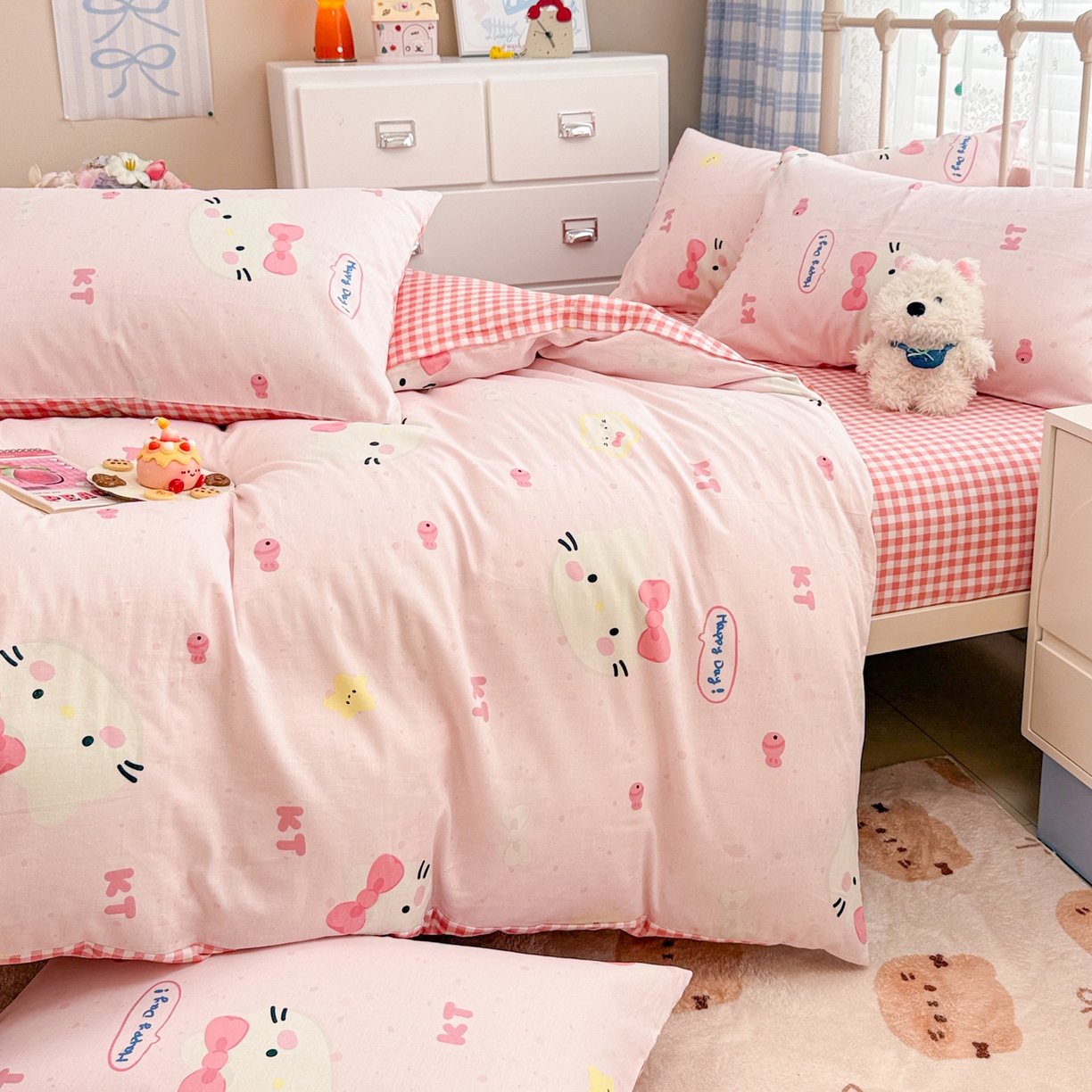 91家纺网 家纺一手货源 找家纺 （总）女子家纺 2026新款12868全棉纯棉斜纹四件套