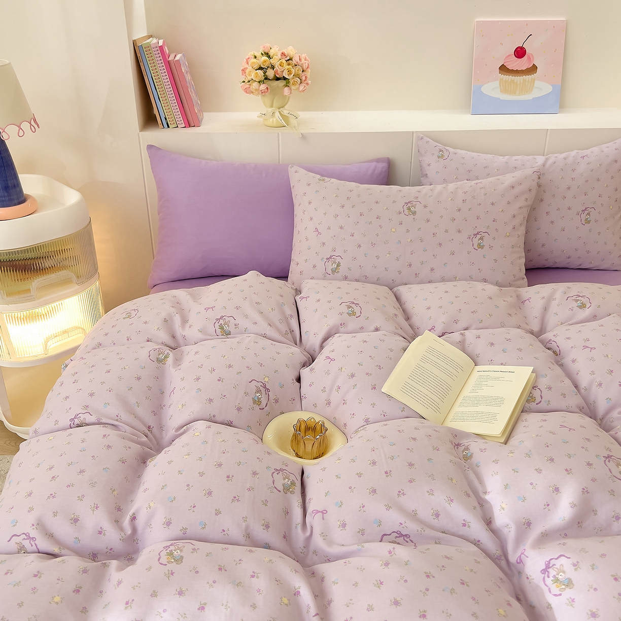 91家纺网 家纺一手货源 找家纺 DoDo 兜兜 2026新款全棉纯棉小温暖双层纱四件套【可定做尺寸】蝴蝶兔兔