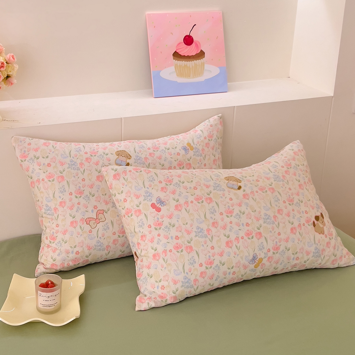 91家纺网 家纺一手货源 找家纺 DoDo 兜兜 2026新款全棉纯棉小温暖双层纱四件套【可定做尺寸】花园小狗