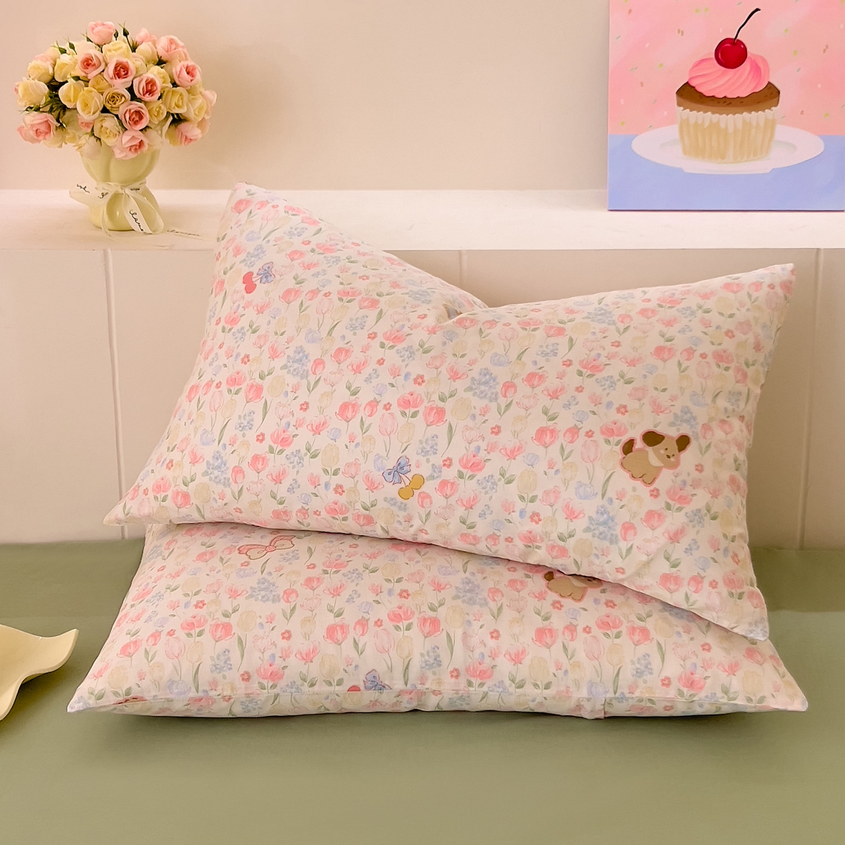 91家纺网 家纺一手货源 找家纺 DoDo 兜兜 2026新款全棉纯棉小温暖双层纱四件套【可定做尺寸】花园小狗