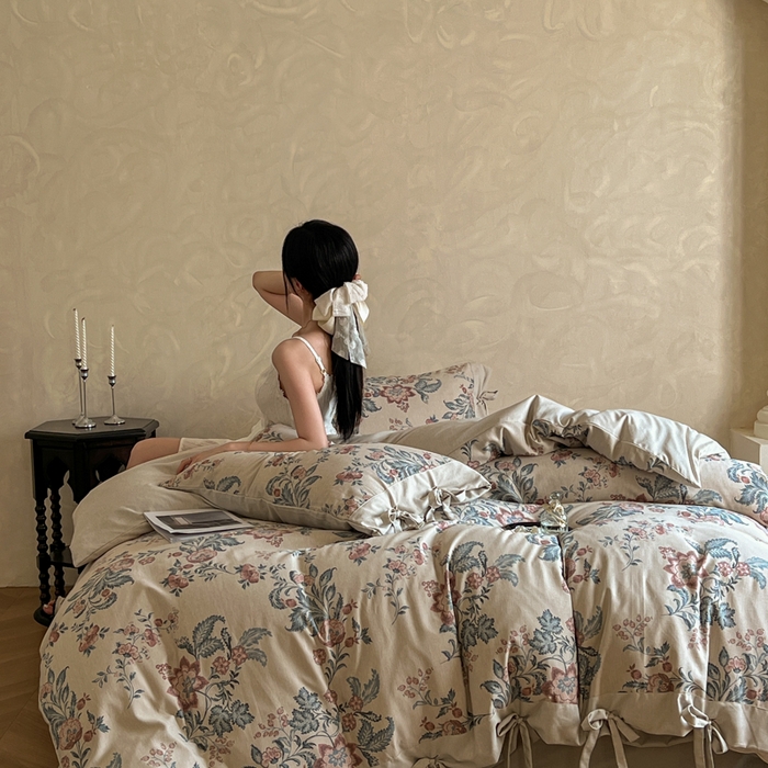 91家纺网 家纺一手货源 找家纺 （总）漫仙阁家纺 2026新款蝴蝶结汉麻四件套