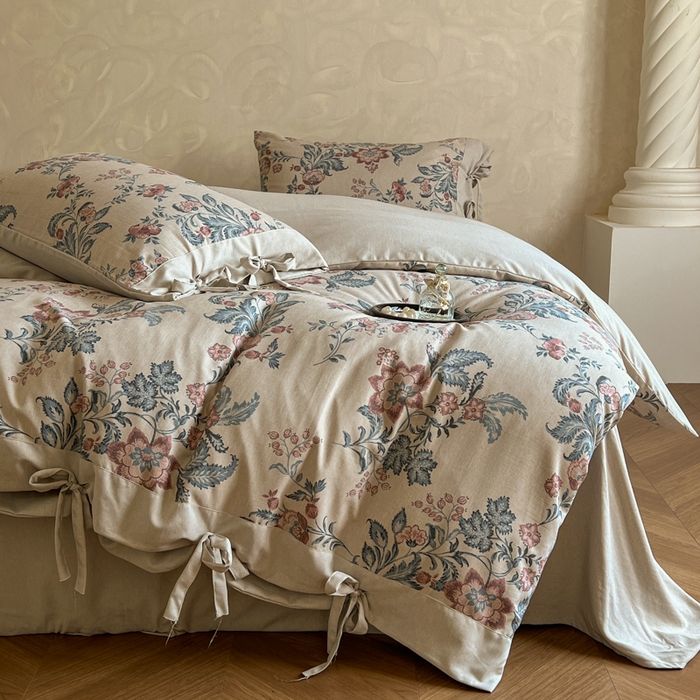 91家纺网 家纺一手货源 找家纺 （总）漫仙阁家纺 2026新款蝴蝶结汉麻四件套