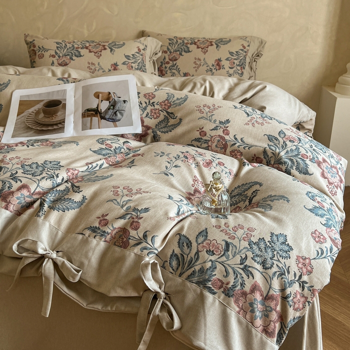 91家纺网 家纺一手货源 找家纺 （总）漫仙阁家纺 2026新款蝴蝶结汉麻四件套