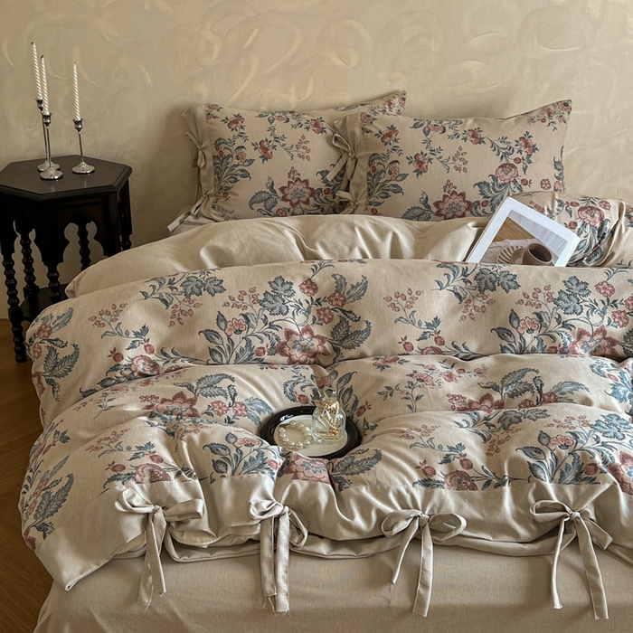 91家纺网 家纺一手货源 找家纺 （总）漫仙阁家纺 2026新款蝴蝶结汉麻四件套