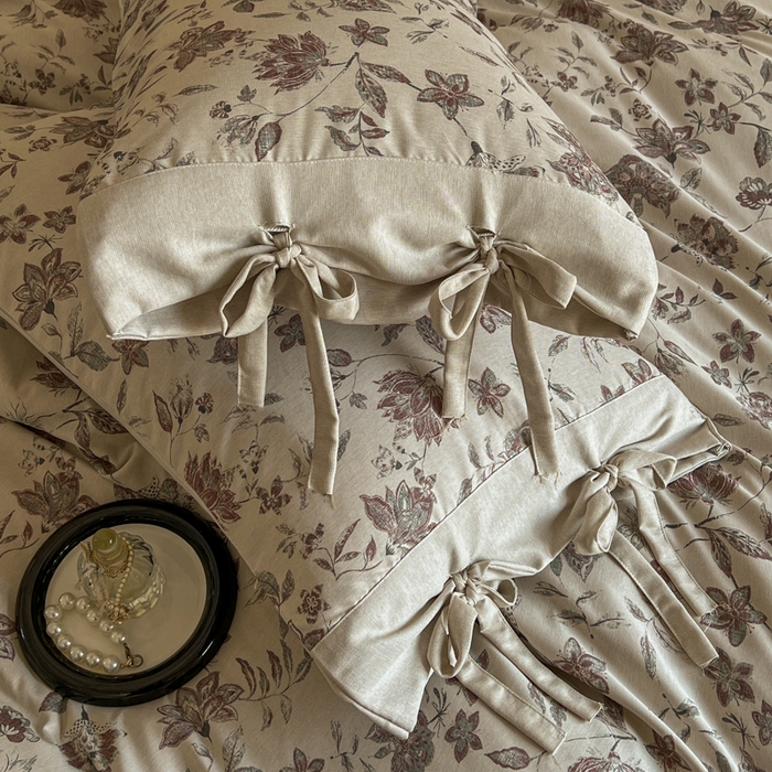 91家纺网 家纺一手货源 找家纺 漫仙阁家纺 2026新款蝴蝶结汉麻四件套 花涧雨