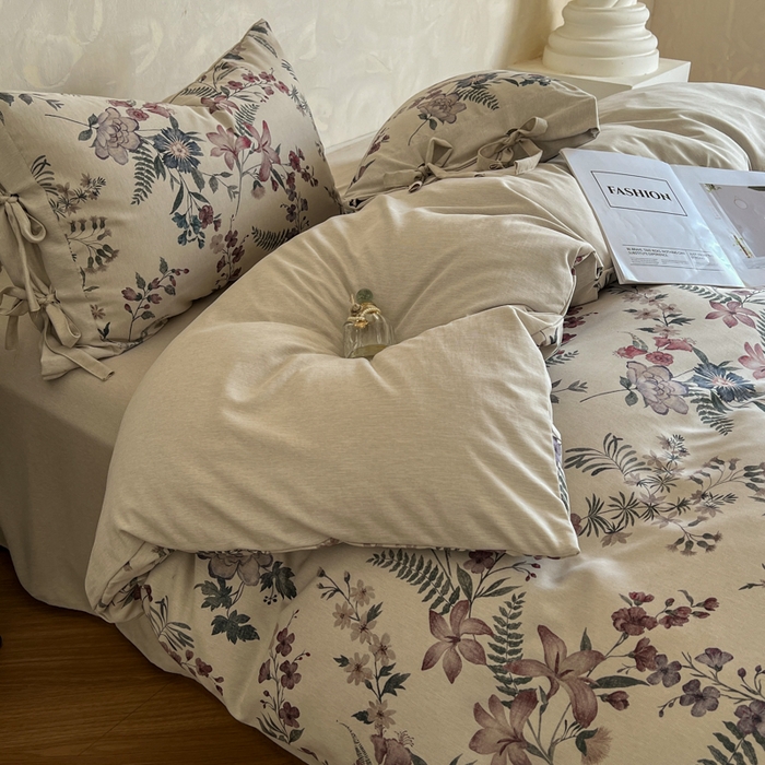 91家纺网 家纺一手货源 找家纺 漫仙阁家纺 2026新款蝴蝶结汉麻四件套 弦野