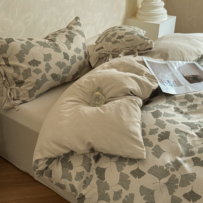 91家纺网 家纺一手货源 找家纺 漫仙阁家纺 2026新款蝴蝶结汉麻四件套 杏语