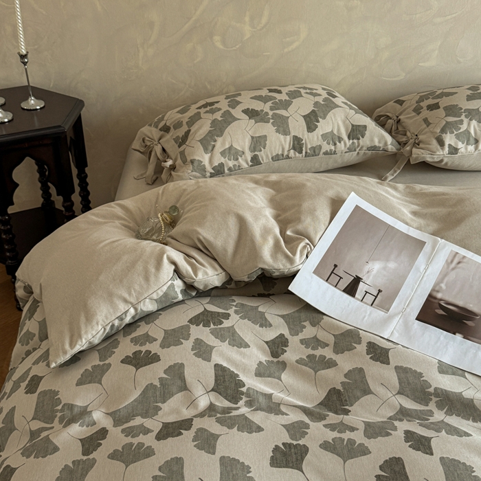 91家纺网 家纺一手货源 找家纺 漫仙阁家纺 2026新款蝴蝶结汉麻四件套 杏语