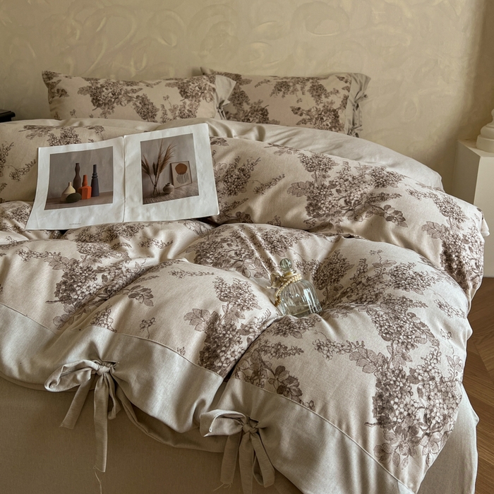 91家纺网 家纺一手货源 找家纺 漫仙阁家纺 2026新款蝴蝶结汉麻四件套 雅梦