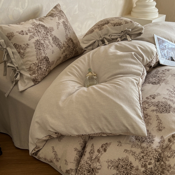 91家纺网 家纺一手货源 找家纺 漫仙阁家纺 2026新款蝴蝶结汉麻四件套 雅梦