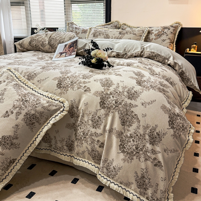 91家纺网 家纺一手货源 找家纺 （总）漫仙阁家纺 2026新款流苏亚麻四件套